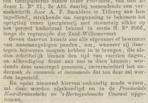 Krantenbericht: 'Bekendmaking oprichting in 1862'.