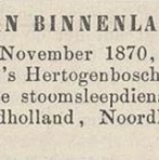 Krantenbericht: 'Bekendmaking stoomsleepdienst in 1870'.