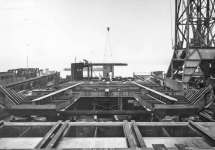 Vordering van de bouw op de helling in Slikkerveer op 23-11-1964