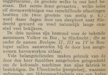 Krantenartikel: 'Oplevering drie baggermolens voor Volker in 1883'.